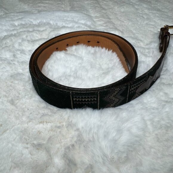 Lucchese Western Cowgirl Southwestern Buckle Belt Vintage Leather Size 36 BLAA37 - Picture 2 of 11